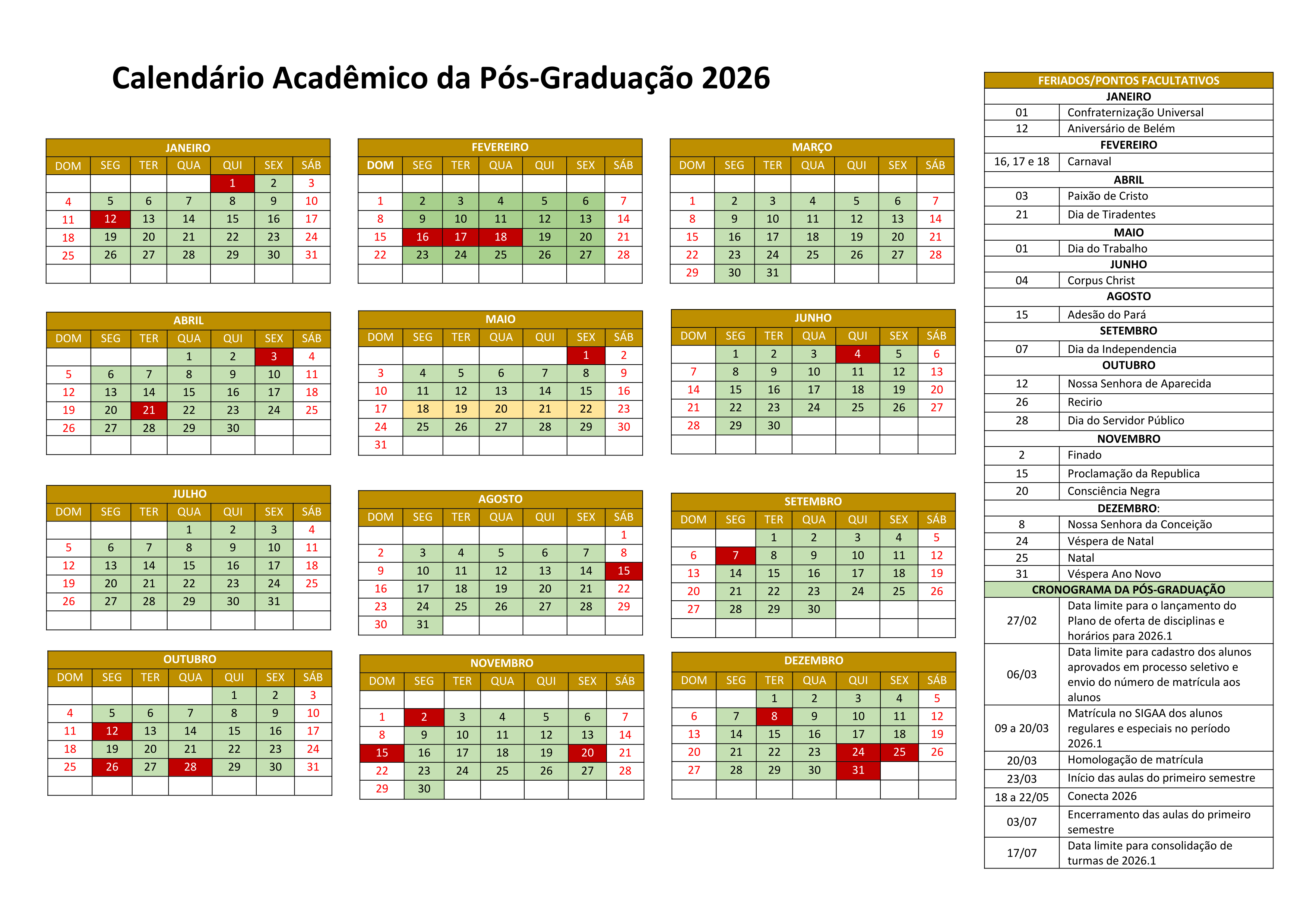 calendario pos 2026